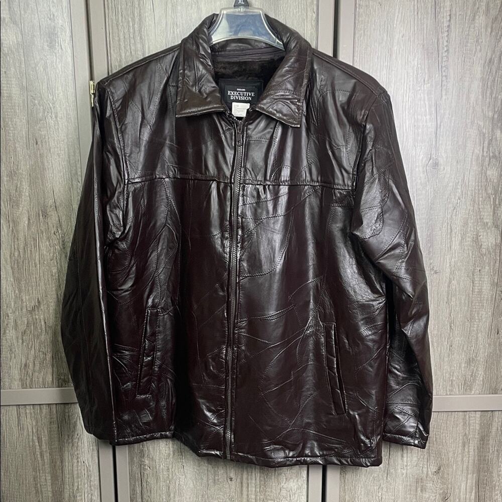 Vintage 70's Haband Executive Division 100% Leather Patchwork Jacket Men's L